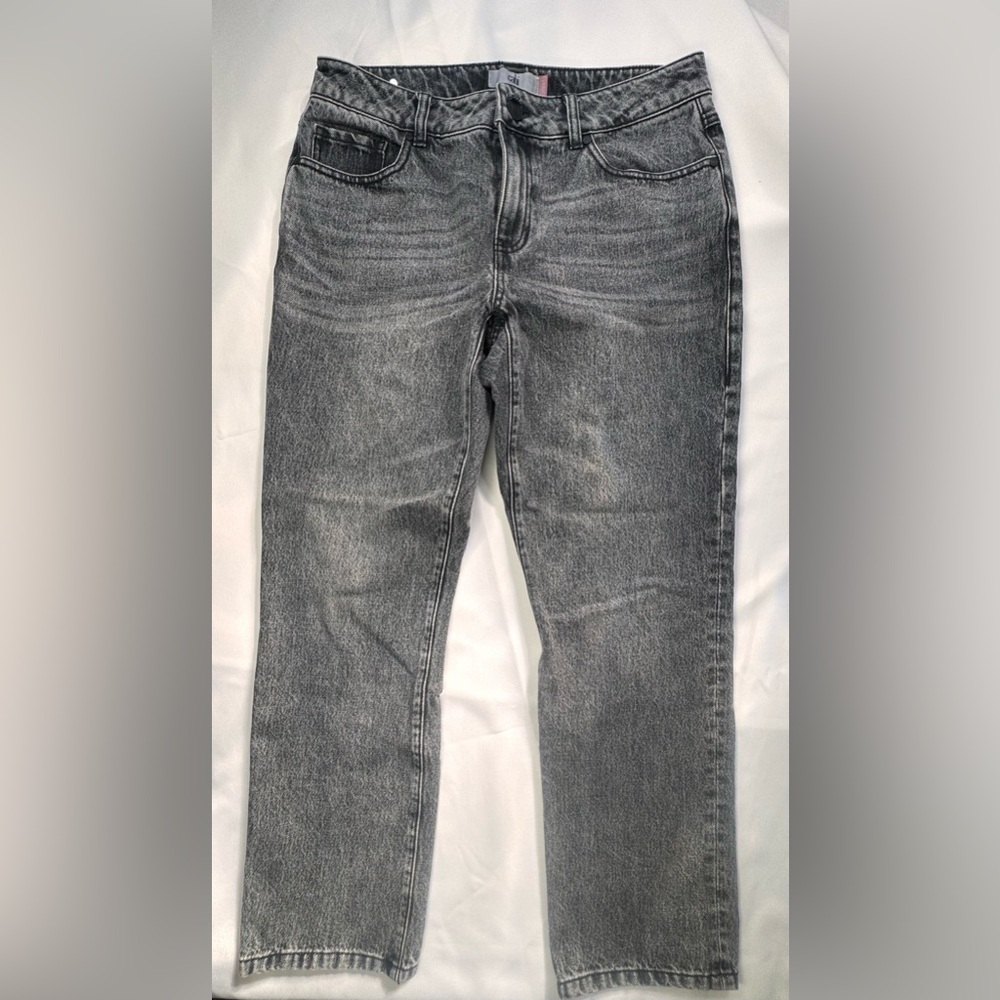 CAbi Jeans Black Acid Wash Straight Leg Jeans Size 6 NWOT